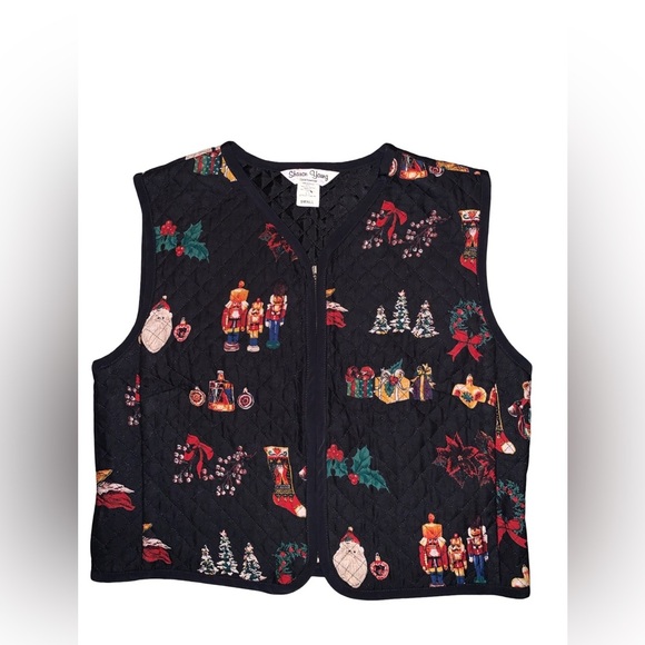 Jackets & Blazers - Vintage Sharon Young Sportswear Womens Sz small  quilted Christmas vest